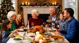 family thanksgiving dinner celebration feast.
